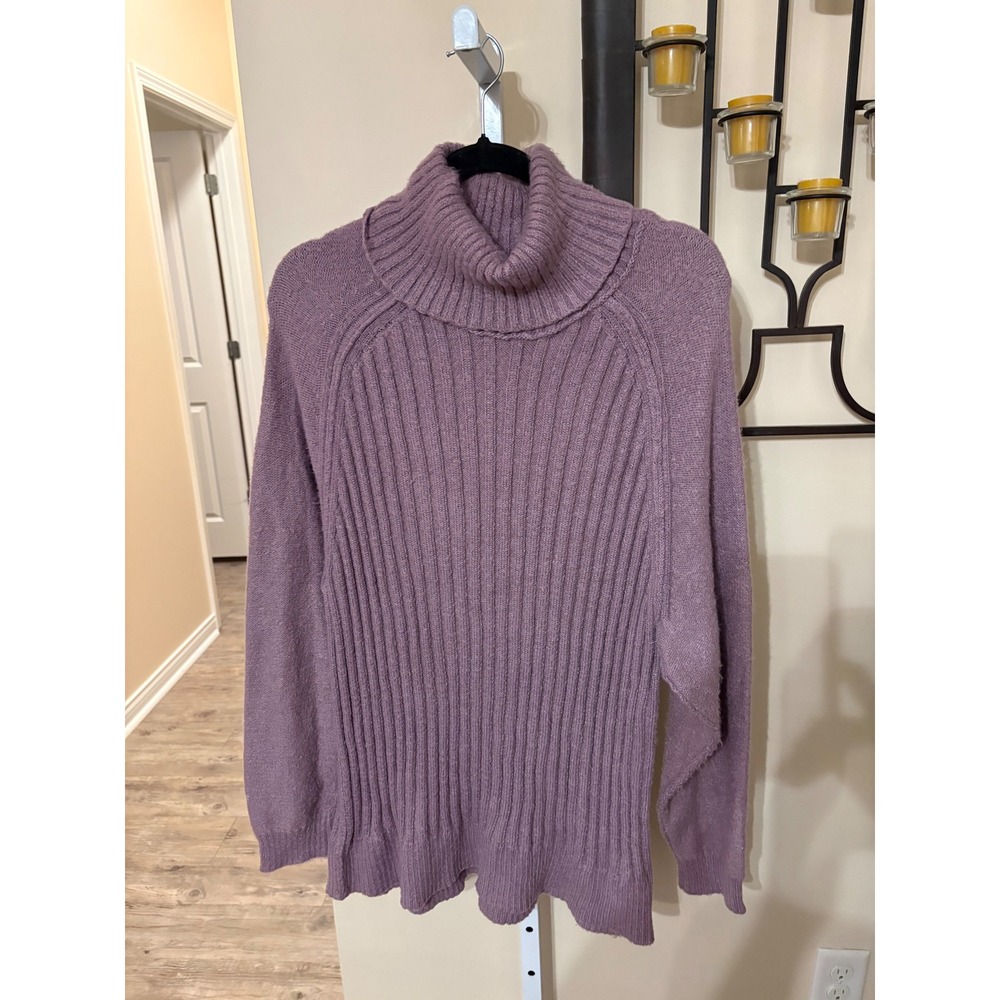 Altar'd State Purple Ribbed Turtleneck Sweater Soft Knit Lavender Women Medium